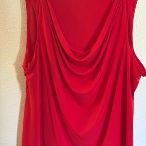 Calvin Klein Vibrant Red Drape Neck Blouse